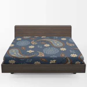 Floral Tan Batik Traditional Paisley Fitted Sheet 1