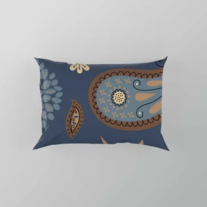 Floral Tan Batik Traditional Paisley Pillow Case