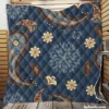 Floral Tan Batik Traditional Paisley Quilt Blanket