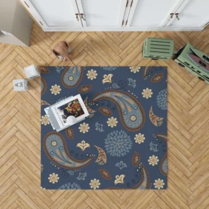 Floral Tan Batik Traditional Paisley Rug