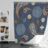 Floral Tan Batik Traditional Paisley Shower Curtain