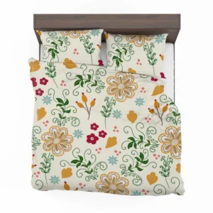 Flower Pattern on Elegant Texture Bedding Set 1