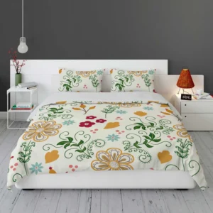 Flower Pattern on Elegant Texture Bedding Set 2