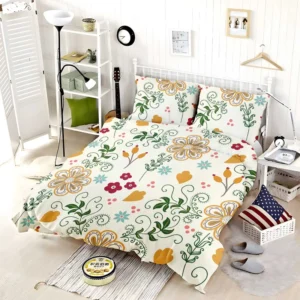 Flower Pattern on Elegant Texture Bedding Set