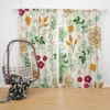 Flower Pattern on Elegant Texture Curtain