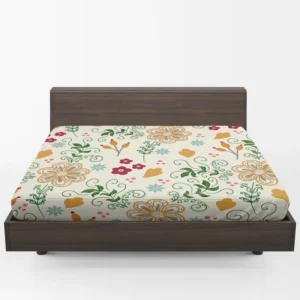 Flower Pattern on Elegant Texture Fitted Sheet 1