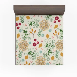 Flower Pattern on Elegant Texture Fitted Sheet