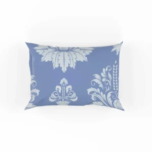 Flowered Damask Pattern on Cornflower Blue Pillow Case