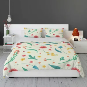 Flowers Blossoms Leaves Bedding Set 1