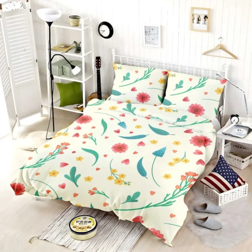 Flowers Blossoms Leaves Bedding Set