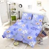 Flowers Light Blue Pastel Color Background Bedding Set