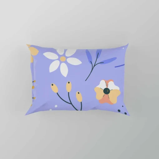 Flowers Light Blue Pastel Color Background Pillow Case