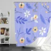 Flowers Light Blue Pastel Color Background Shower Curtain