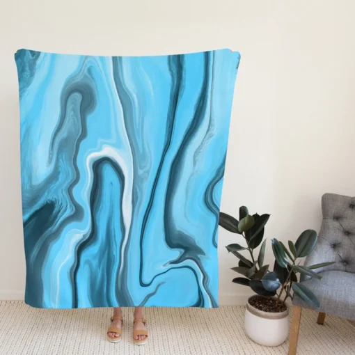 Fluid Art Liquid Marble Fleece Blanket