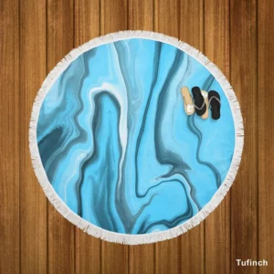 Fluid Art Liquid Marble Round Beach Towel