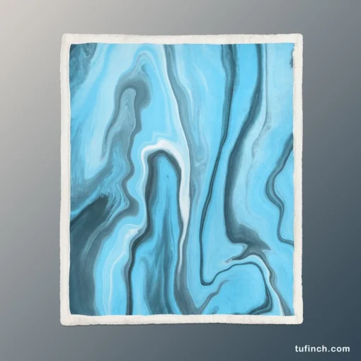 Fluid Art Liquid Marble Sherpa Fleece Blanket 1