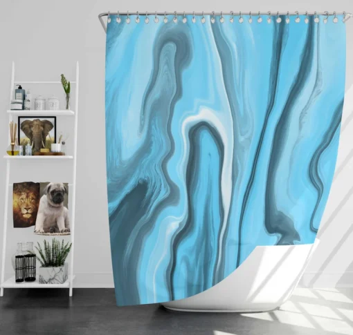 Fluid Art Liquid Marble Shower Curtain