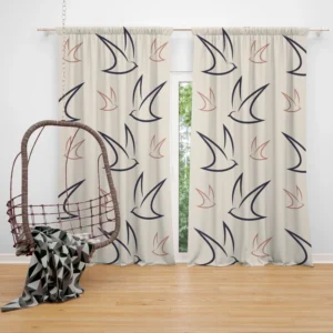 Flying Bird Minimalist Curtain