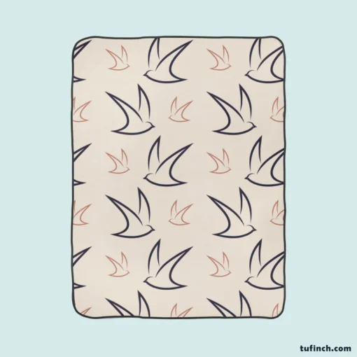 Flying Bird Minimalist Fleece Blanket 1