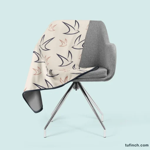 Flying Bird Minimalist Fleece Blanket 2