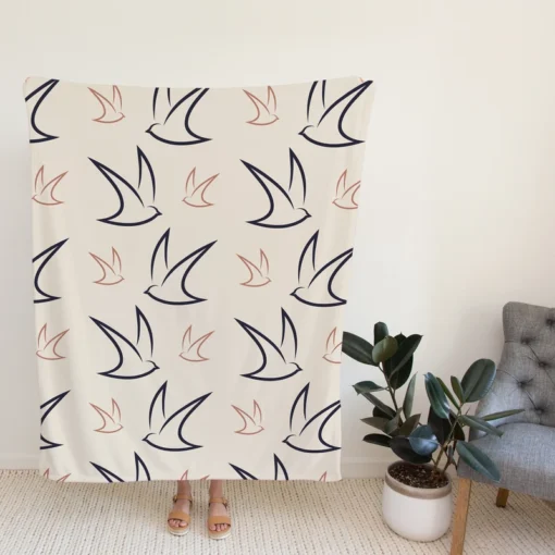 Flying Bird Minimalist Fleece Blanket