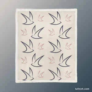 Flying Bird Minimalist Sherpa Fleece Blanket 1