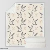 Flying Bird Minimalist Sherpa Fleece Blanket