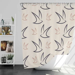 Flying Bird Minimalist Shower Curtain