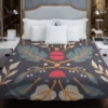 Folk Art Floral Pattern Duvet Cover