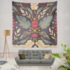 Folk Art Floral Pattern Wall Tapestry