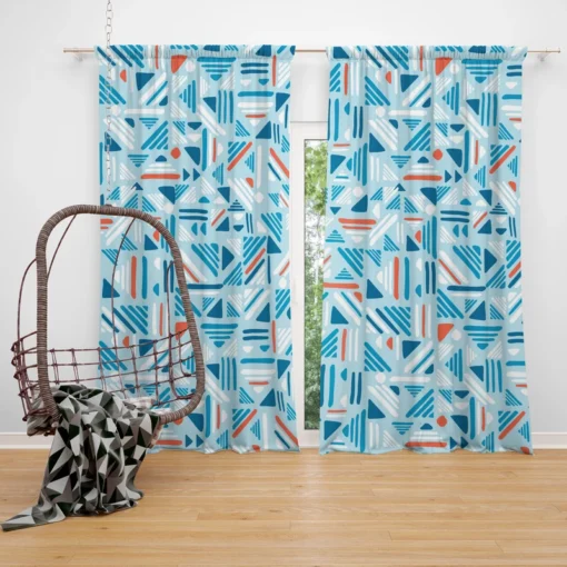 Folk Weave Lines Ornament Pattern Curtain