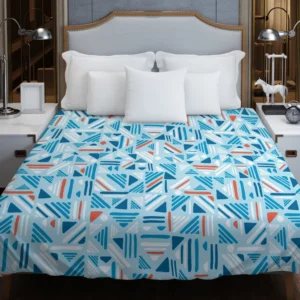 Folk Weave Lines Ornament Pattern Duvet Cover