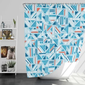 Folk Weave Lines Ornament Pattern Shower Curtain