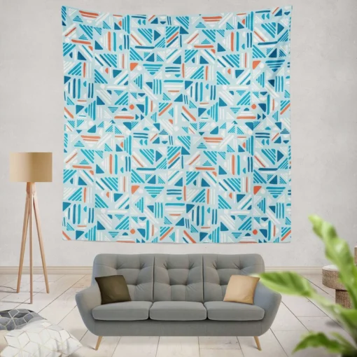 Folk Weave Lines Ornament Pattern Wall Tapestry