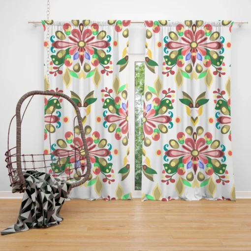 Folklore Floral Design Curtain