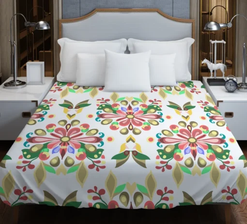 Folklore Floral Design Duvet Cover