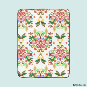 Folklore Floral Design Fleece Blanket 1