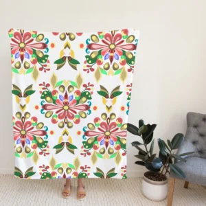 Folklore Floral Design Fleece Blanket