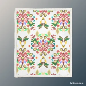 Folklore Floral Design Sherpa Fleece Blanket 1