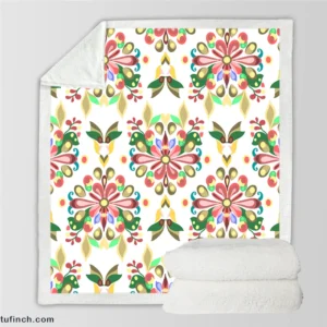 Folklore Floral Design Sherpa Fleece Blanket