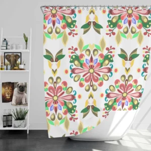 Folklore Floral Design Shower Curtain