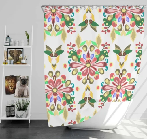 Folklore Floral Design Shower Curtain