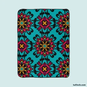 Folklore Geometrics Pattern Fleece Blanket 1