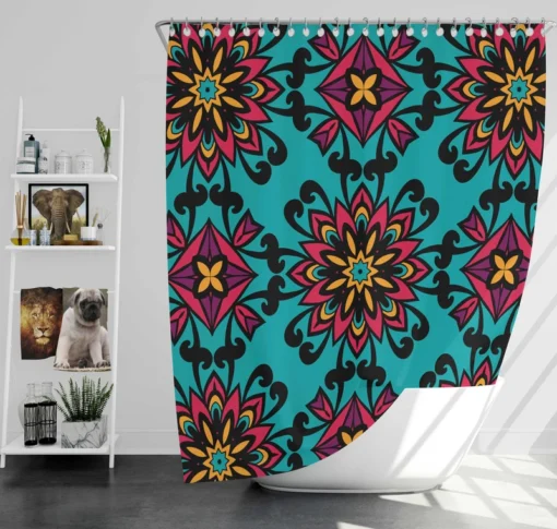 Folklore Geometrics Pattern Shower Curtain