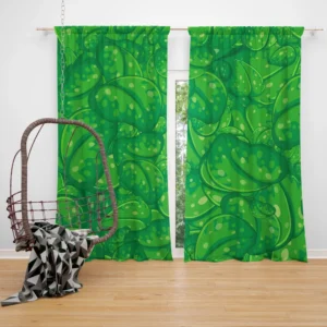 Fresh Green Leaves Curtain