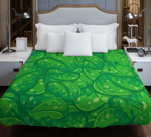 Fresh Green Leaves Duvet Cover