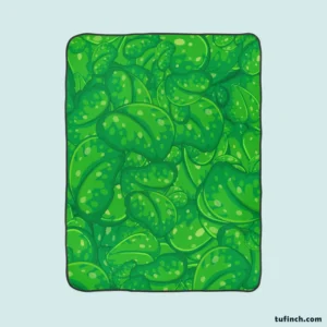 Fresh Green Leaves Fleece Blanket 1