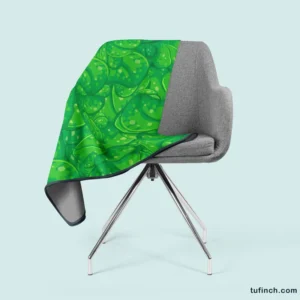 Fresh Green Leaves Fleece Blanket 2