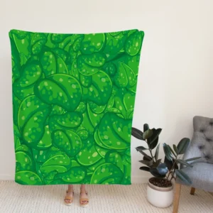 Fresh Green Leaves Fleece Blanket