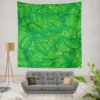 Fresh Green Leaves Wall Tapestry